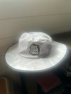 Life Wide Open White Sun Bucket Hat